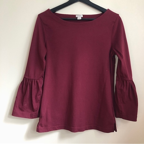 𝅺J.CREW bell sleeves cotton top - Picture 1 of 7